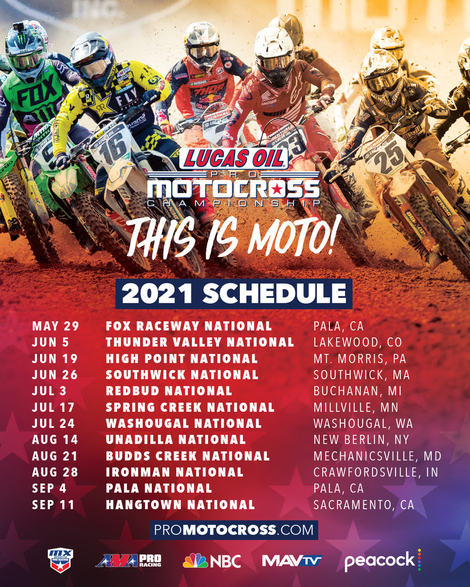 Motocross Schedule 2022 2021 Lucas Oil Pro Motocross Schedule Announced | Swapmoto Live